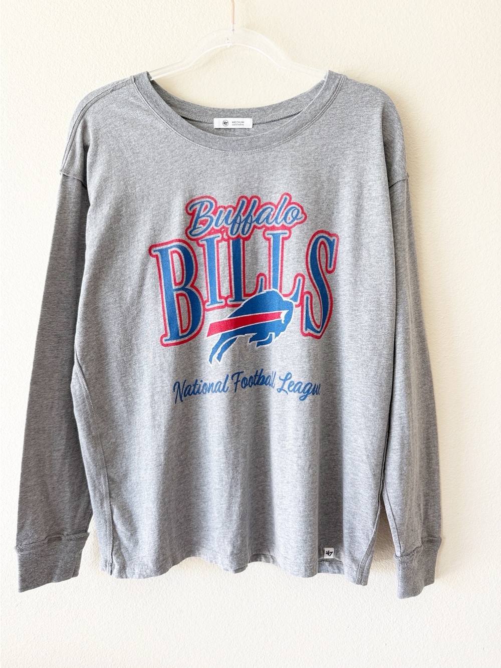 47 Brand Buffalo Bills National Football League Gray Long Sleeve Shirt Medium